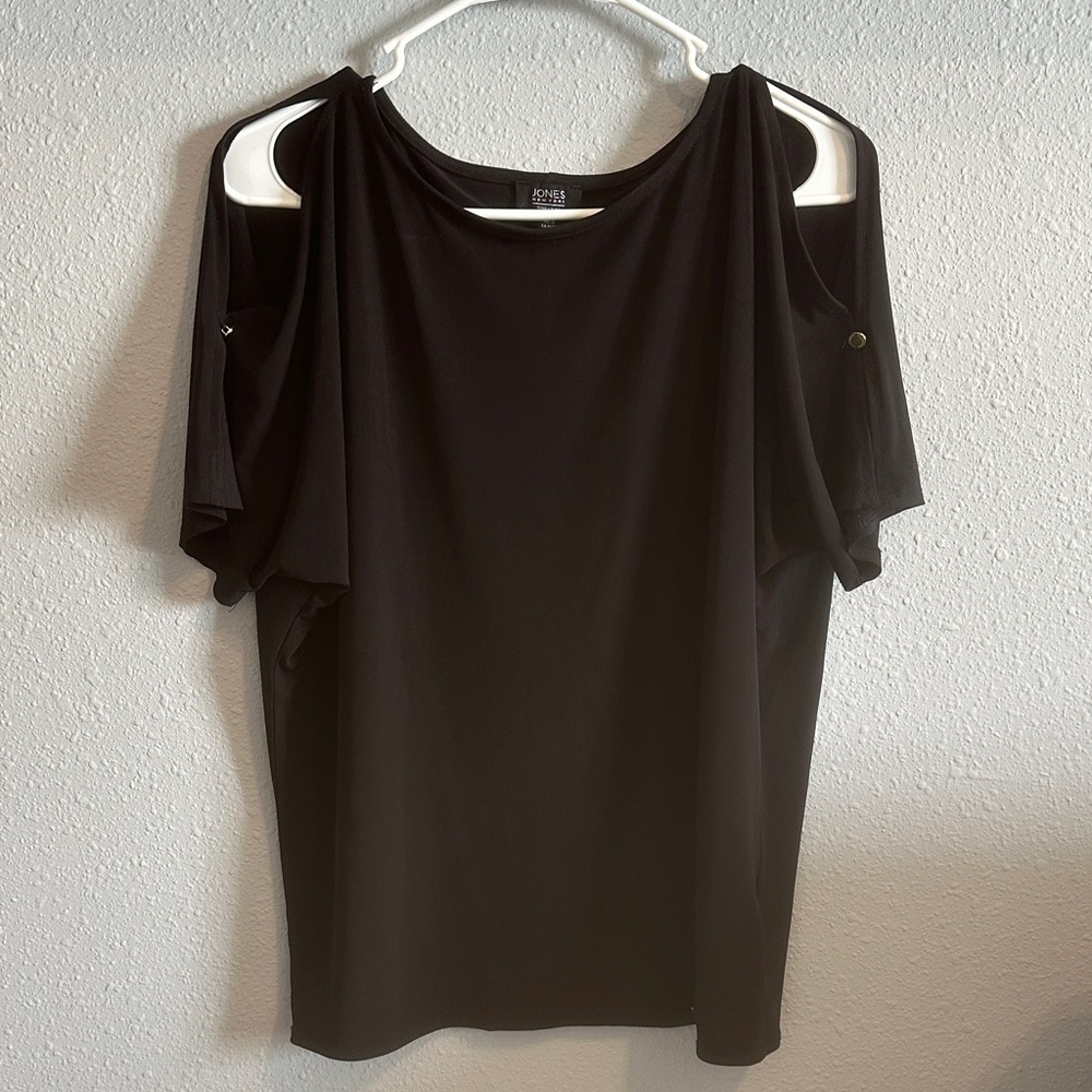 Jones New York Black Cold Shoulder Blouse